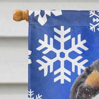 Cavalier Spaniel Winter Snowflakes Holiday Flag Canvas House Size