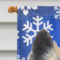 Belgian Tervuren Winter Snowflakes Holiday Flag Canvas House Size