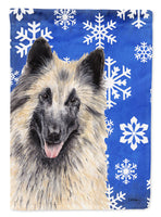 Belgian Tervuren Winter Snowflakes Holiday Flag Canvas House Size