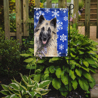 Belgian Tervuren Winter Snowflakes Holiday Flag Garden Size