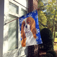 Cavalier Spaniel Winter Snowflakes Holiday Flag Canvas House Size