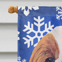 Cavalier Spaniel Winter Snowflakes Holiday Flag Canvas House Size