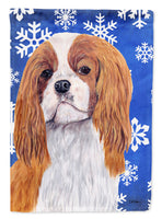 Cavalier Spaniel Winter Snowflakes Holiday Flag Canvas House Size