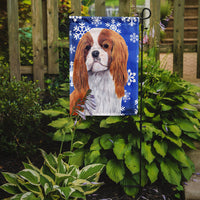 Cavalier Spaniel Winter Snowflakes Holiday Flag Garden Size