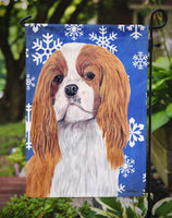 Cavalier Spaniel Winter Snowflakes Holiday Flag Garden Size