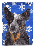 Australian Cattle Dog Winter Snowflakes Holiday Flag Canvas House Size