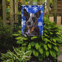 Australian Cattle Dog Winter Snowflakes Holiday Flag Garden Size