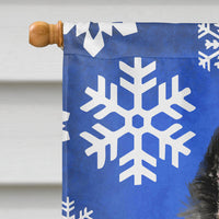 Belgian Sheepdog Winter Snowflakes Holiday Flag Canvas House Size