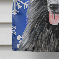 Belgian Sheepdog Winter Snowflakes Holiday Flag Canvas House Size