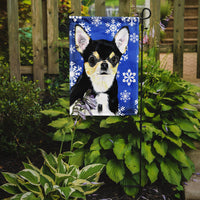 Chihuahua Winter Snowflakes Holiday Flag Garden Size