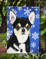 Chihuahua Winter Snowflakes Holiday Flag Garden Size