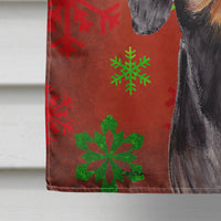 Dachshund Red Green Snowflake Holiday Christmas Flag Canvas House Size