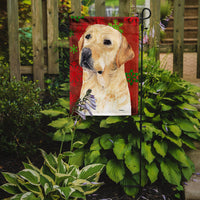 Labrador Red and Green Snowflakes Holiday Christmas Flag Garden Size