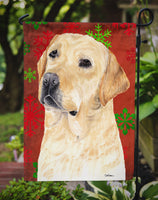 Labrador Red and Green Snowflakes Holiday Christmas Flag Garden Size