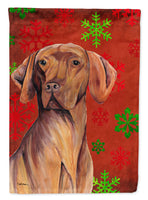 Vizsla Red and Green Snowflakes Holiday Christmas Flag Canvas House Size