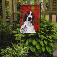 Welsh Springer Spaniel Red  Green Snowflakes Holiday Christmas Flag Garden Size