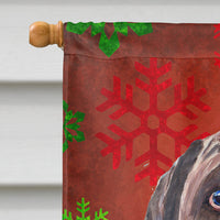 Labrador Red Green Snowflake Holiday Christmas Flag Canvas House Size