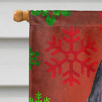 Scottish Terrier Red  Green Snowflakes Holiday Christmas Flag Canvas House Size