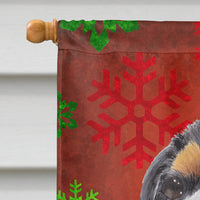 Cavalier Spaniel Red  Green Snowflakes Holiday Christmas Flag Canvas House Size