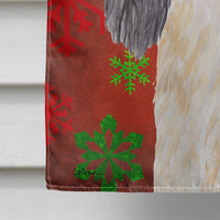 Cavalier Spaniel Red  Green Snowflakes Holiday Christmas Flag Canvas House Size