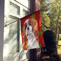 Cavalier Spaniel Red  Green Snowflakes Holiday Christmas Flag Canvas House Size