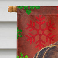 German Shorthaired Pointer Red  Snowflakes Holiday Christmas Flag  House Size