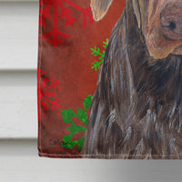 German Shorthaired Pointer Red  Snowflakes Holiday Christmas Flag  House Size