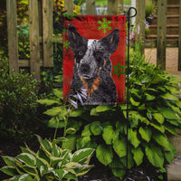 Australian Cattle Dog Red Green Snowflakes Christmas Flag Garden Size