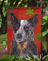 Australian Cattle Dog Red Green Snowflakes Christmas Flag Garden Size