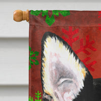 Chihuahua Red and Green Snowflakes Holiday Christmas Flag Canvas House Size