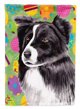 Border Collie Easter Eggtravaganza Flag Garden Size