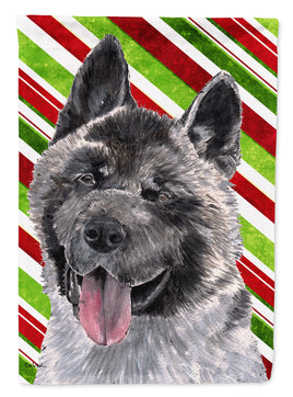 Akita Candy Cane Holiday Christmas Flag Canvas House Size SC9480CHF