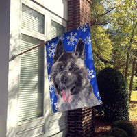 Akita Winter Snowflakes Holiday Flag Canvas House Size SC9481CHF