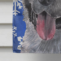 Akita Winter Snowflakes Holiday Flag Canvas House Size SC9481CHF