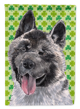 Akita St. Patrick's Day Shamrock Flag Canvas House Size SC9483CHF