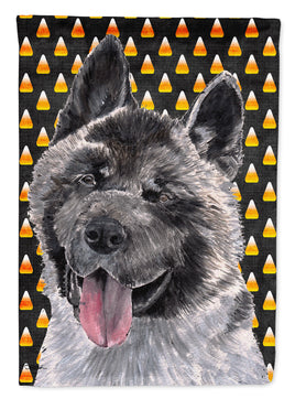 Akita Candy Corn Halloween Flag Canvas House Size SC9486CHF