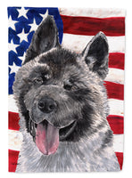 Akita USA Patriotic American Flag Flag Canvas House Size SC9487CHF