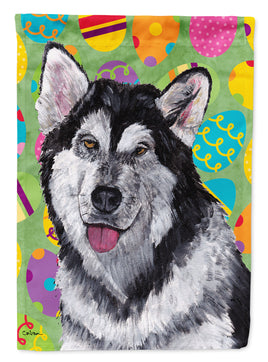 Alaskan Malamute Easter Eggtravaganza Flag Canvas House Size SC9489CHF