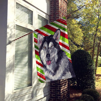 Alaskan Malamute Candy Cane Holiday Christmas Flag Canvas House Size SC9490CHF