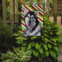 Alaskan Malamute Candy Cane Holiday Christmas Flag Garden Size SC9490GF