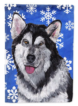 Alaskan Malamute Winter Snowflakes Holiday Flag Garden Size SC9491GF