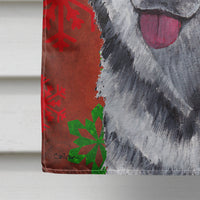 Alaskan Malamute Red Snowflakes Holiday Christmas  Flag Canvas House Size SC9492CHF