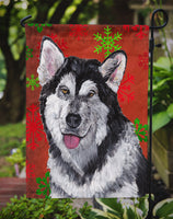 Alaskan Malamute Red Snowflakes Holiday Christmas Flag Garden Size SC9492GF