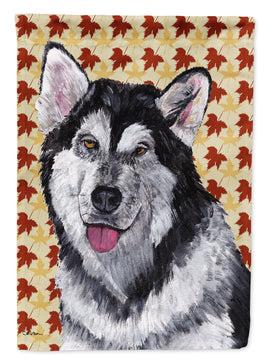 Alaskan Malamute Fall Leaves Flag Canvas House Size SC9495CHF