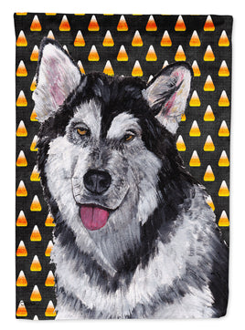 Alaskan Malamute Candy Corn Halloween Flag Garden Size SC9496GF