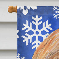 Afghan Hound Winter Snowflakes Holiday Flag Canvas House Size SC9499CHF