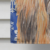 Afghan Hound Winter Snowflakes Holiday Flag Canvas House Size SC9499CHF