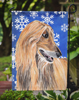 Afghan Hound Winter Snowflakes Holiday Flag Garden Size SC9499GF