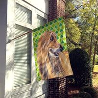 Afghan Hound St. Patrick's Day Shamrock Flag Canvas House Size SC9502CHF