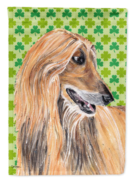 Afghan Hound St. Patrick's Day Shamrock Flag Garden Size SC9502GF